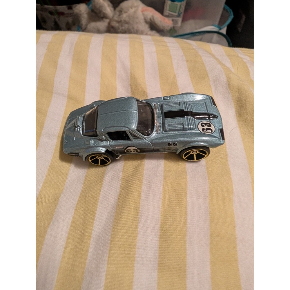 Mattel Hot Wheels Corvette Grand Sport Metallic Blue Race Day 63 Toy Car 1:64